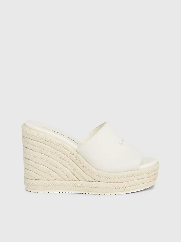 Sandálias espadrille de lona com salto plataforma