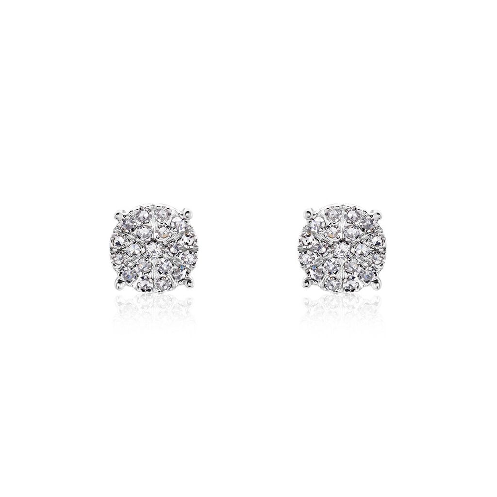 Boucles D'oreilles Puces Or Jaune Trecia Diamants
