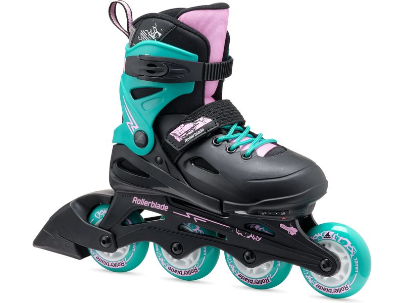 ROLLERBLADE Inline-Skates Fury Schwarz/Meergrün, 36.5-40.5 Verstellbare Inline-Skates für Kinder