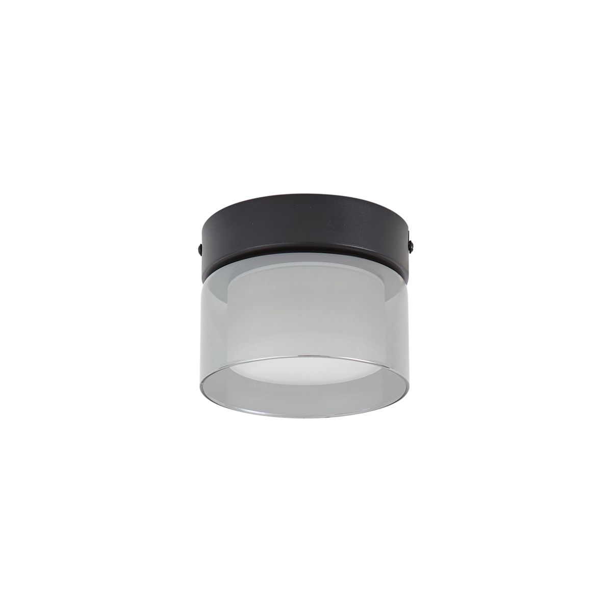 Moderne plafondlamp zwart met smoke glas  - Puck