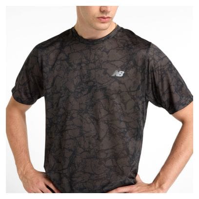 Maillot manches courtes New Balance Athletics Printed Noir Homme