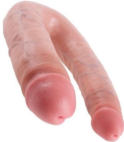 Pipedream King Cock dubbele dildo Double Troubleargekin beige - 17,48 inch
