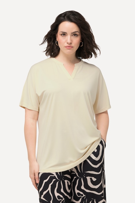 T-Shirt, Tunika-Ausschnitt, Halbarm, Modalmix