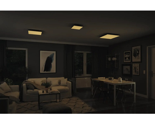 Frameloos dimbaar LED-paneel, 38,5 W, 2820 lm, 2700-6500 K, 59,5 x 59,5 cm, zwart, met afstandsbediening en nachtlampfunctie