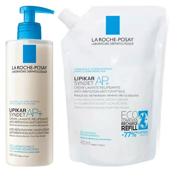 La Roche Posay Lipikar Syndet AP+ 400ml e Lipikar Syndet AP+ Ecorecharge 400ml