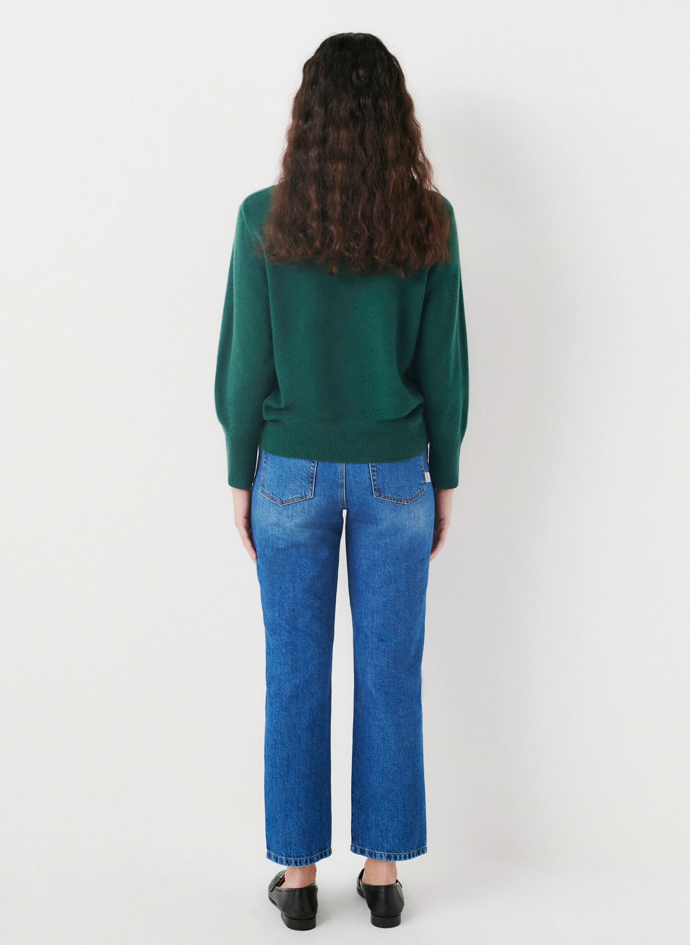 MCHELSEA - Pull droit col rond en cachemire | Vert
