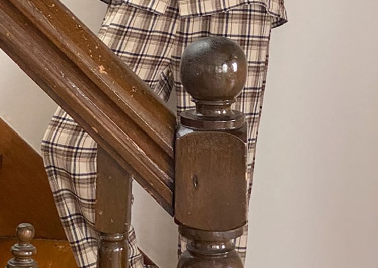 lolliert - Pyjamaset: geruite top met lange mouwen, kraag en knopen + broek