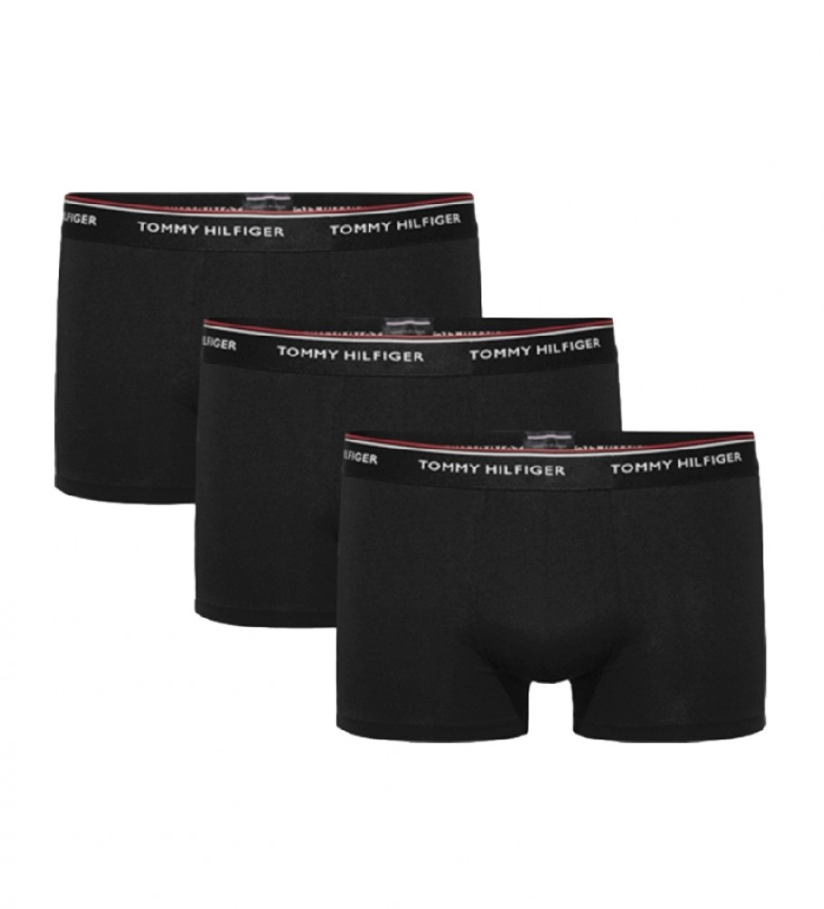 Conjunto de 3 cuecas boxer pretas Tommy Hilfiger
