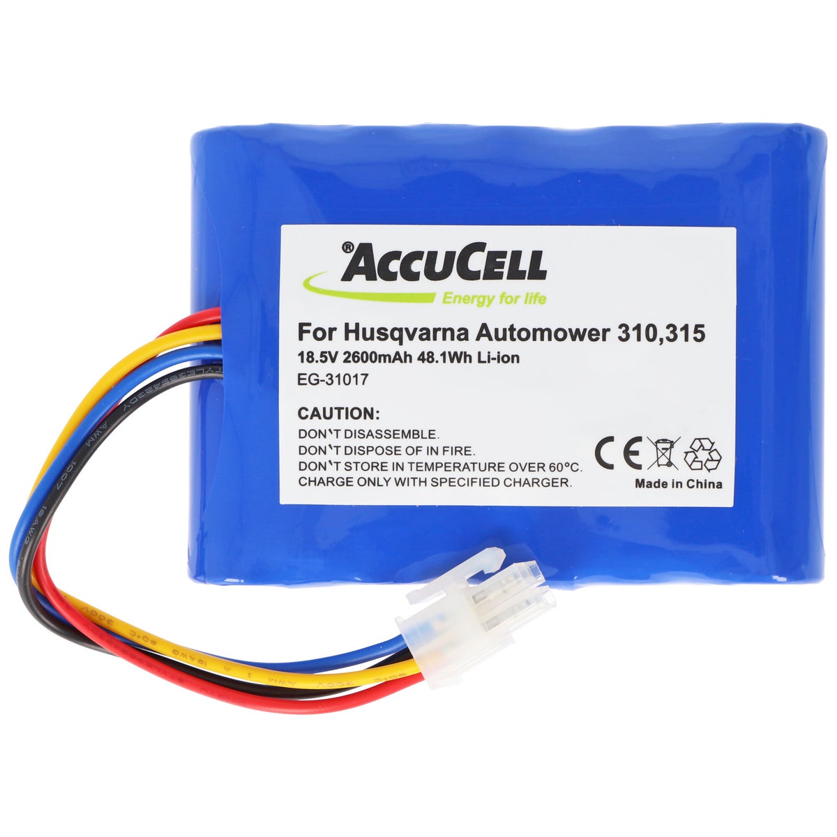 Accu geschikt voor Husqvarna Automower 310, 315 Li-Ion accu 584 85 28-01 18,5V 2600mAh 48,1Wh vanaf modeljaar 2015