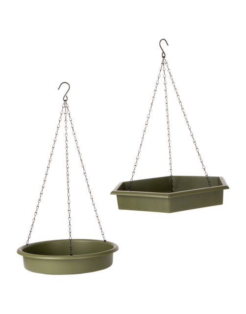 Wildbird Hangende Voer- En Waterschaal Set - Vogel - Voerbak- Drinkbak - Groen