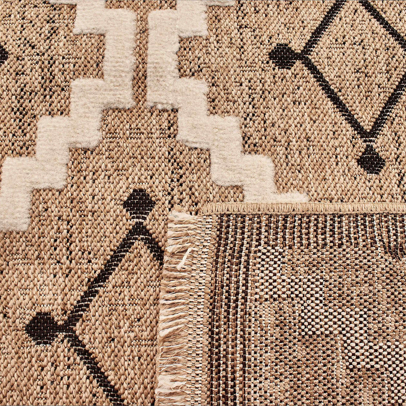 Nazar Rugs Tapis aspect jute TULUM 9041 intérieur & extérieur noir - 200x290 cm