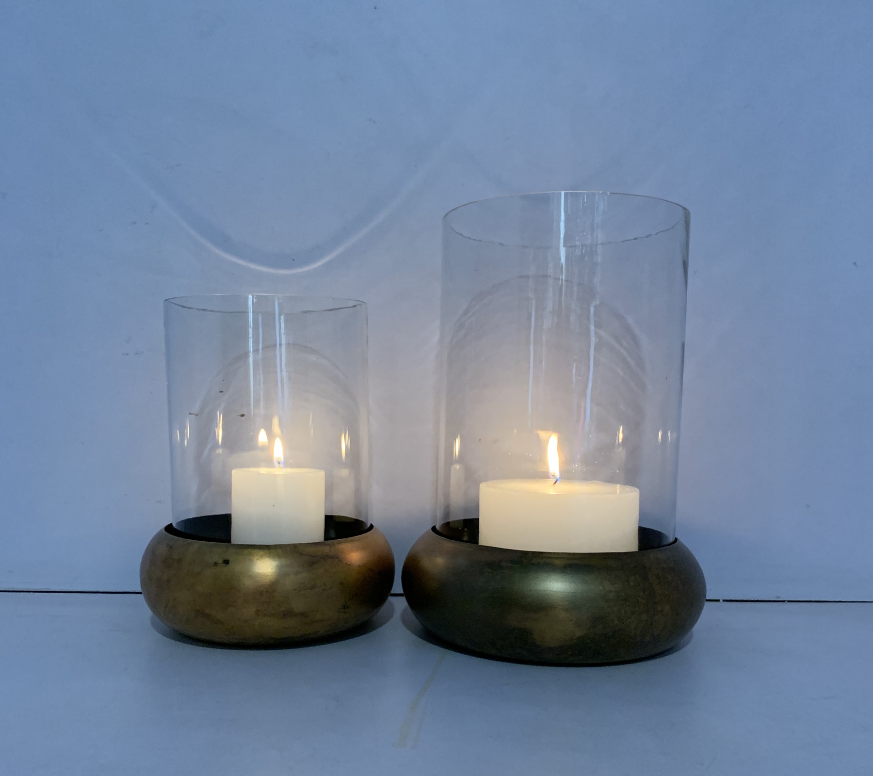 Windlicht 'Polui' S, gold, H 21 cm, Ø 16 cm von fischer's lagerhaus