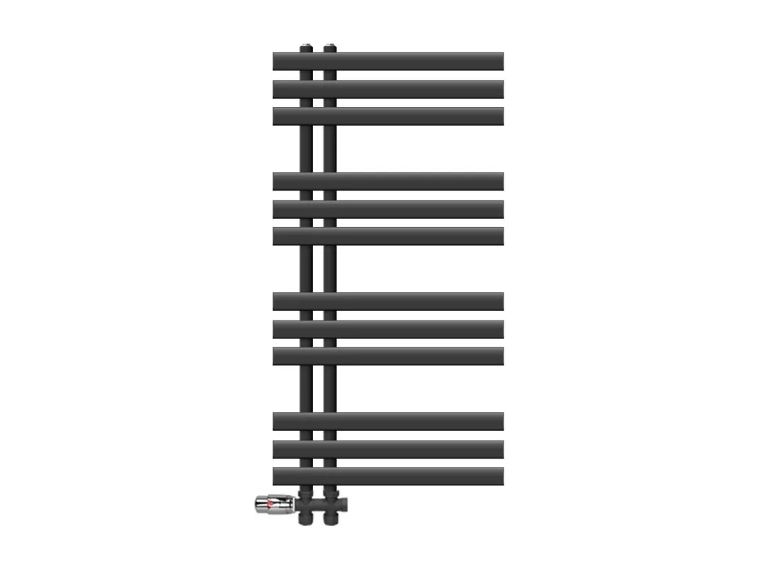 Radiateur salle de bain Iron EM 500x1000mm raccord central au sol avec garniture