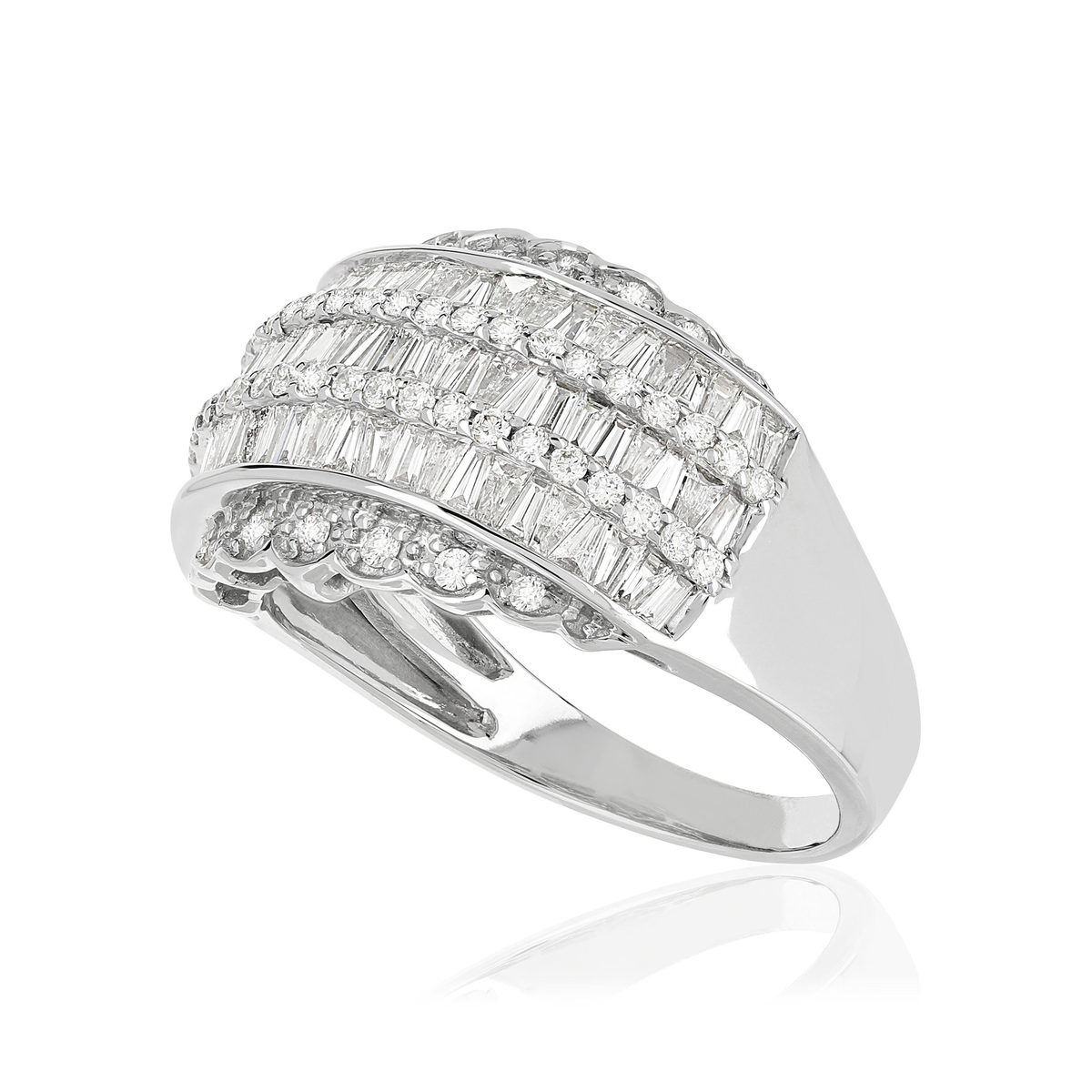 Bague or 750 blanc diamants