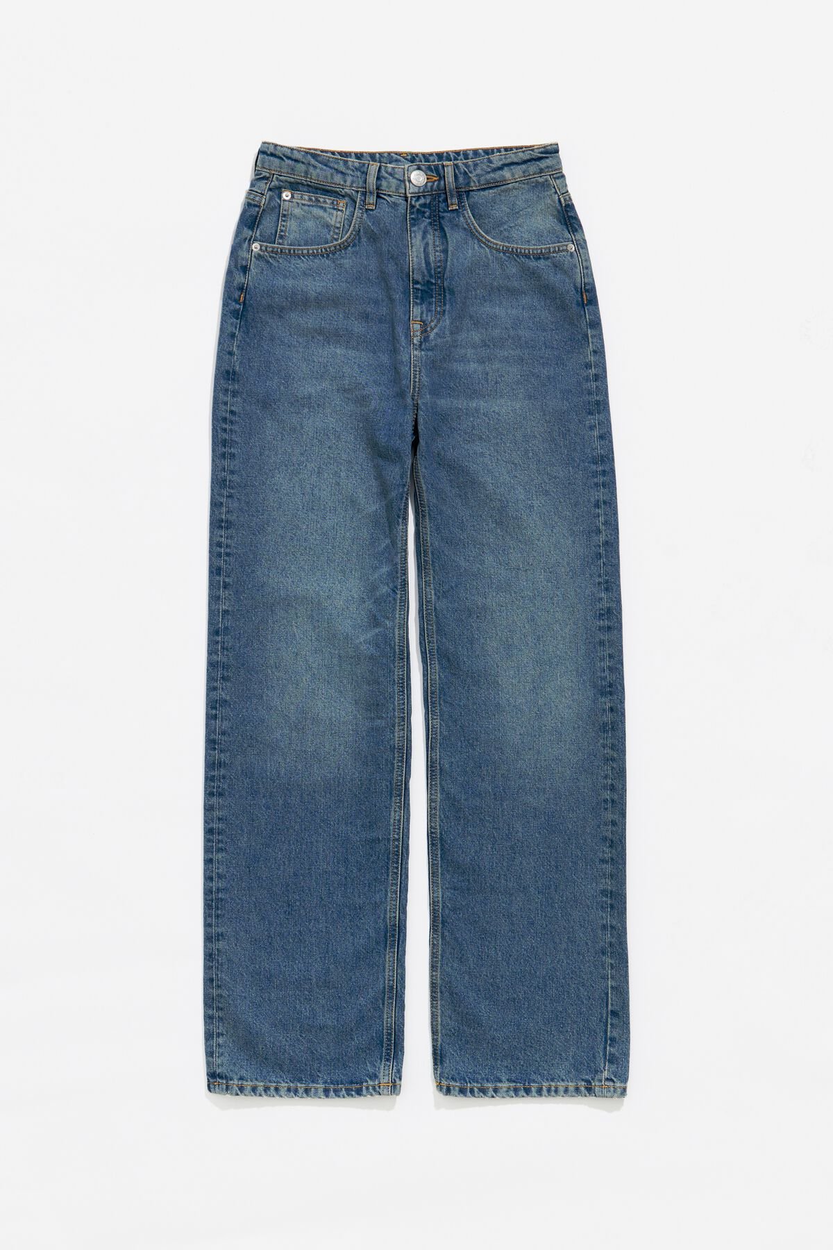 CALÇA JEANS DE PERNA LARGA - Azul