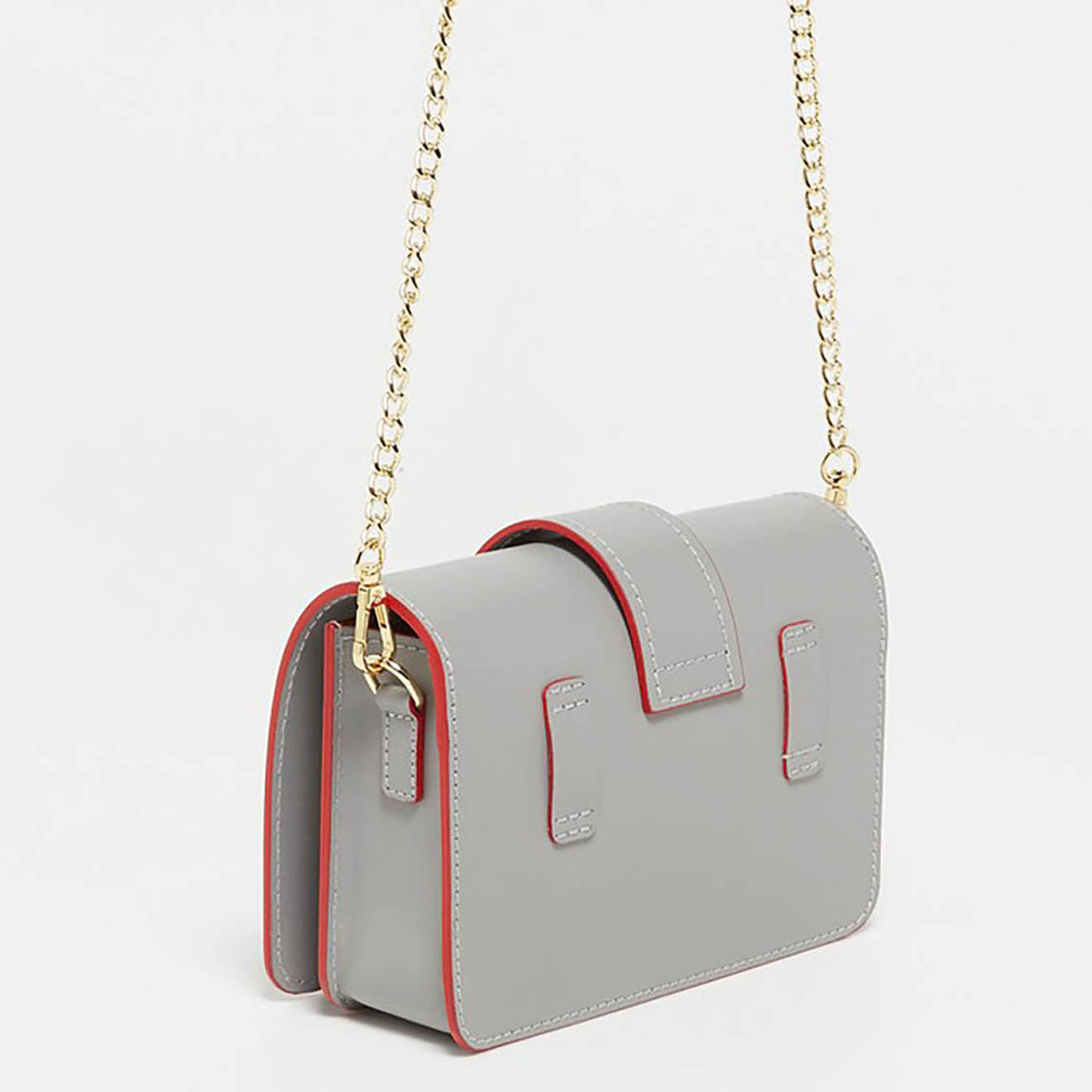 Christian Laurier Sac bandoulière en Cuir Tory gris - 18x10.5x5 cm