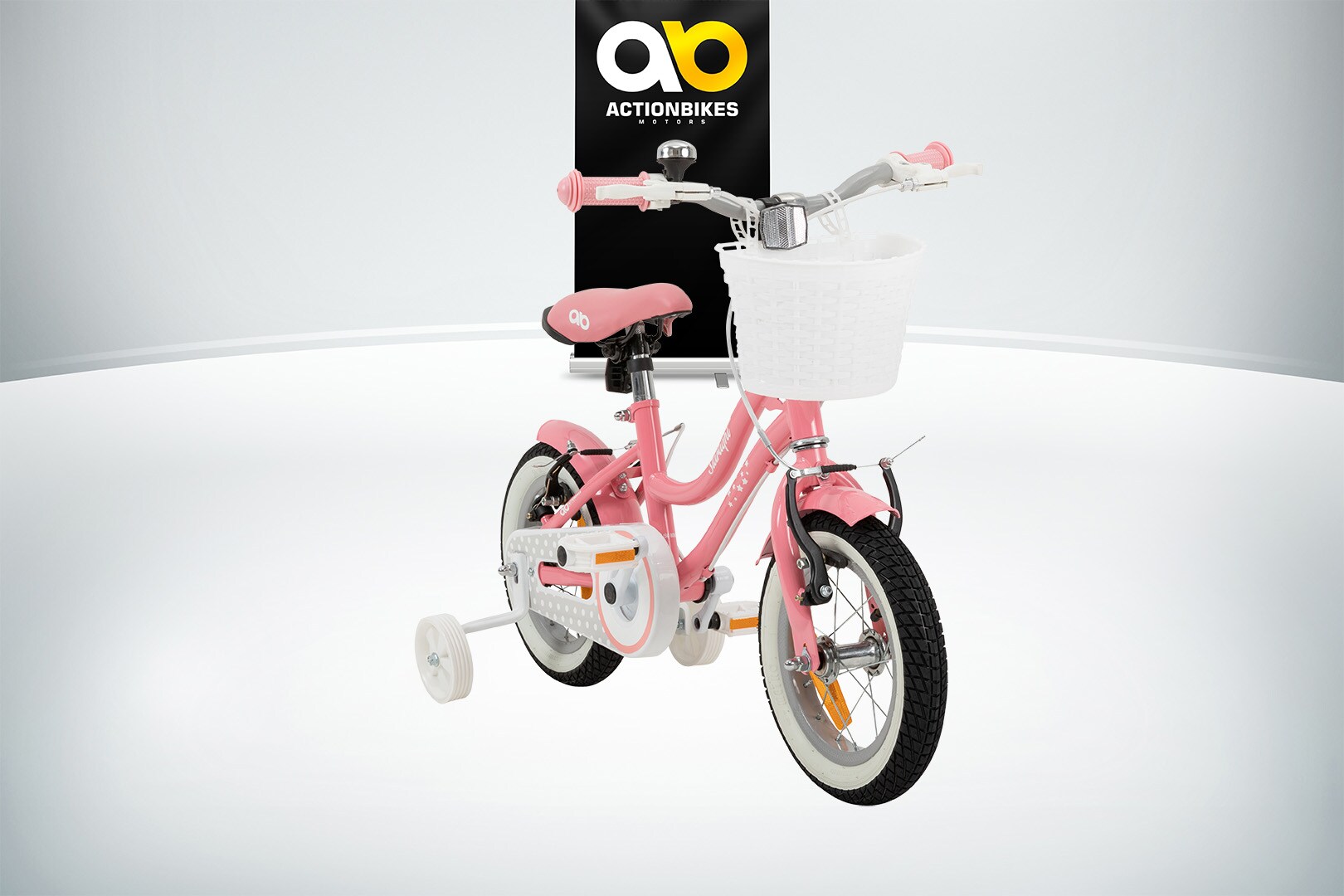 Actionbikes Kinderfahrrad Starlight 12 Zoll, Rosa, Stützräder, Fahrradkorb, Klingel, Kettenschutz (Classic)