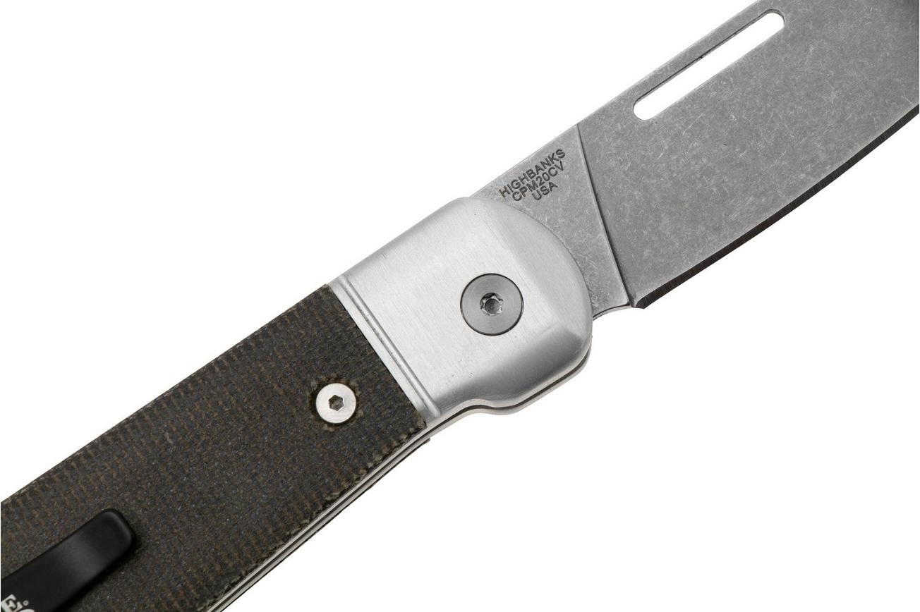 Case Highbanks 42231 Stonewashed CPM 20CV Green Canvas Micarta, zakmes