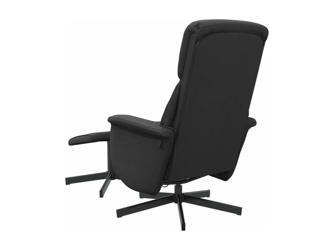 Fauteuil de massage inclinable avec repose-pied noir tissu
