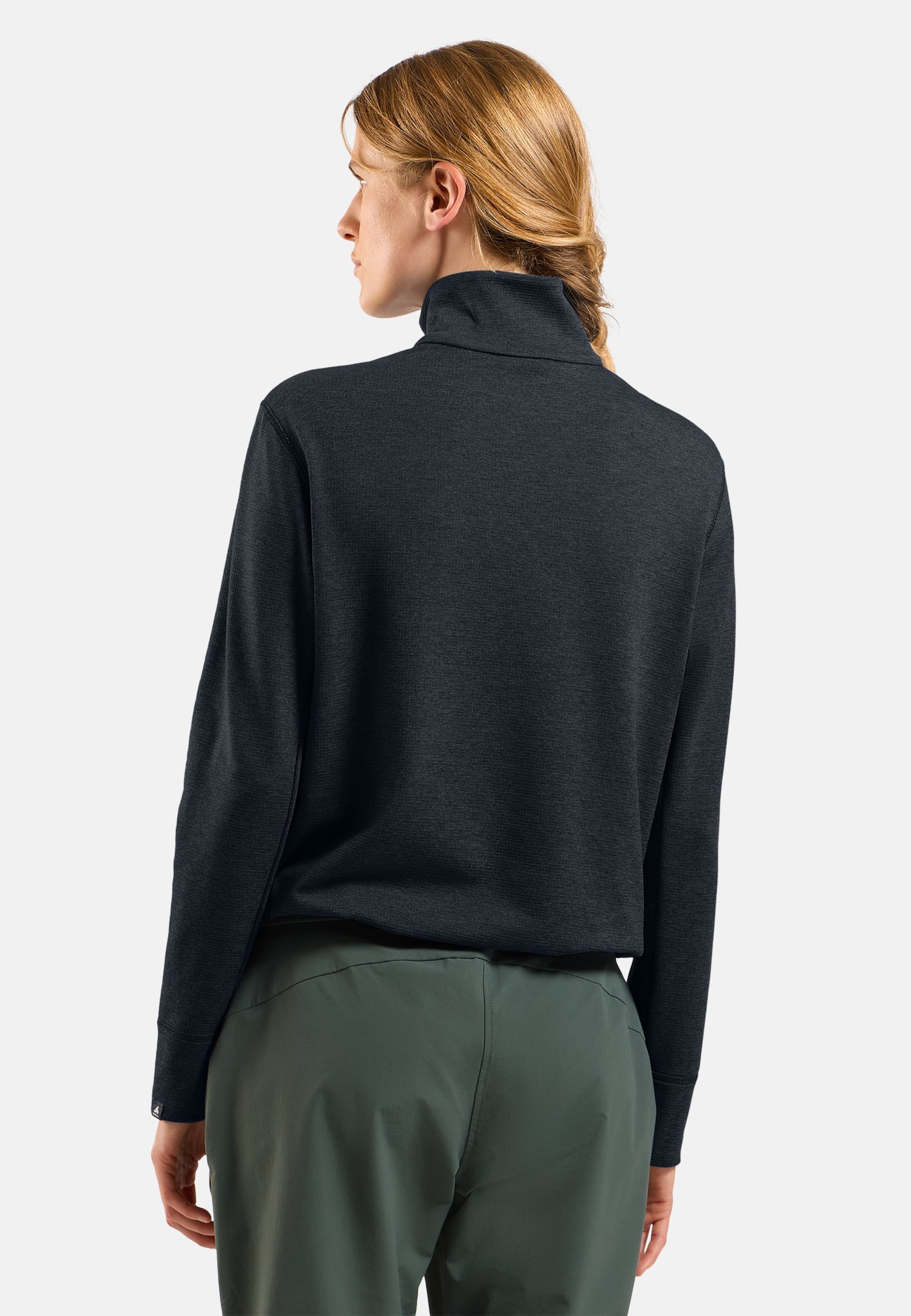 Essentials Multisport Mid Layer aus Grid-Fleece mit Halbreissverschluss in black melange