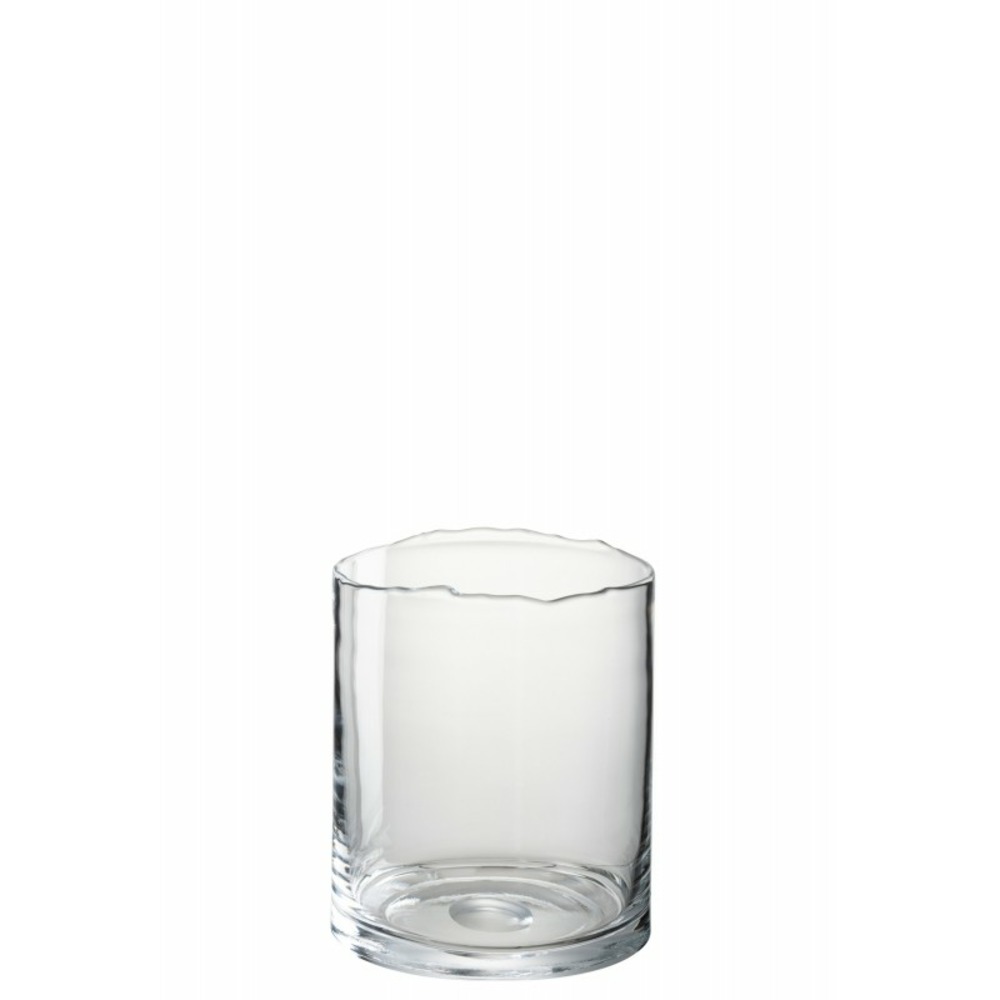 Photophore en verre transparent 17x17x20.5 cm