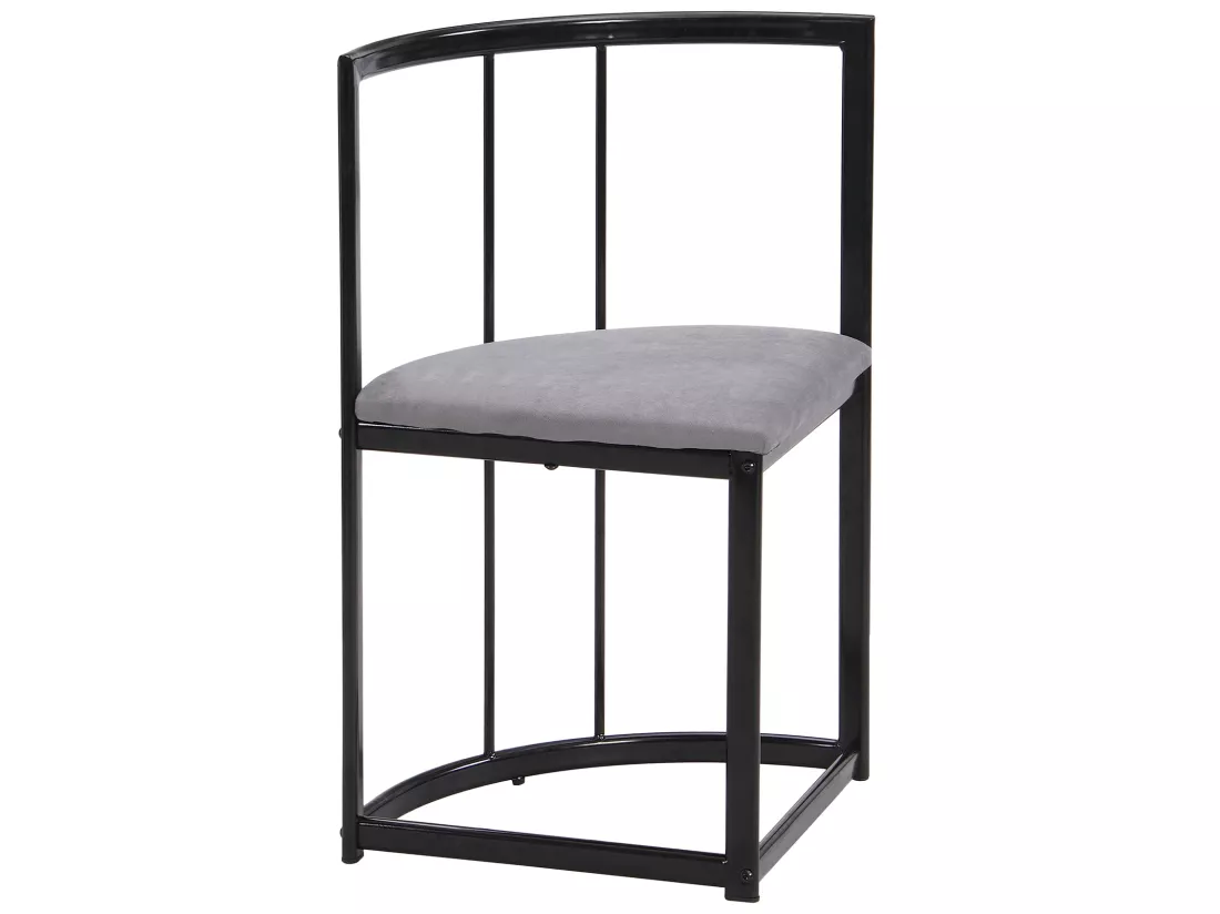 Ensemble table et 6 chaises - chaises avec coussin d'assise et dossier - noir
