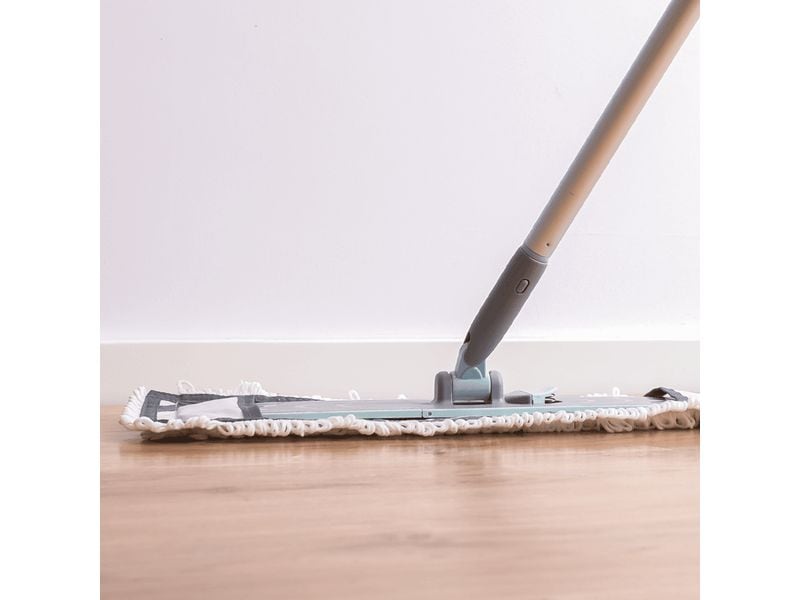 CreaClean Wischmopp CrystalMop Bodenwischer mit Teleskopstiel und Wischbezug
