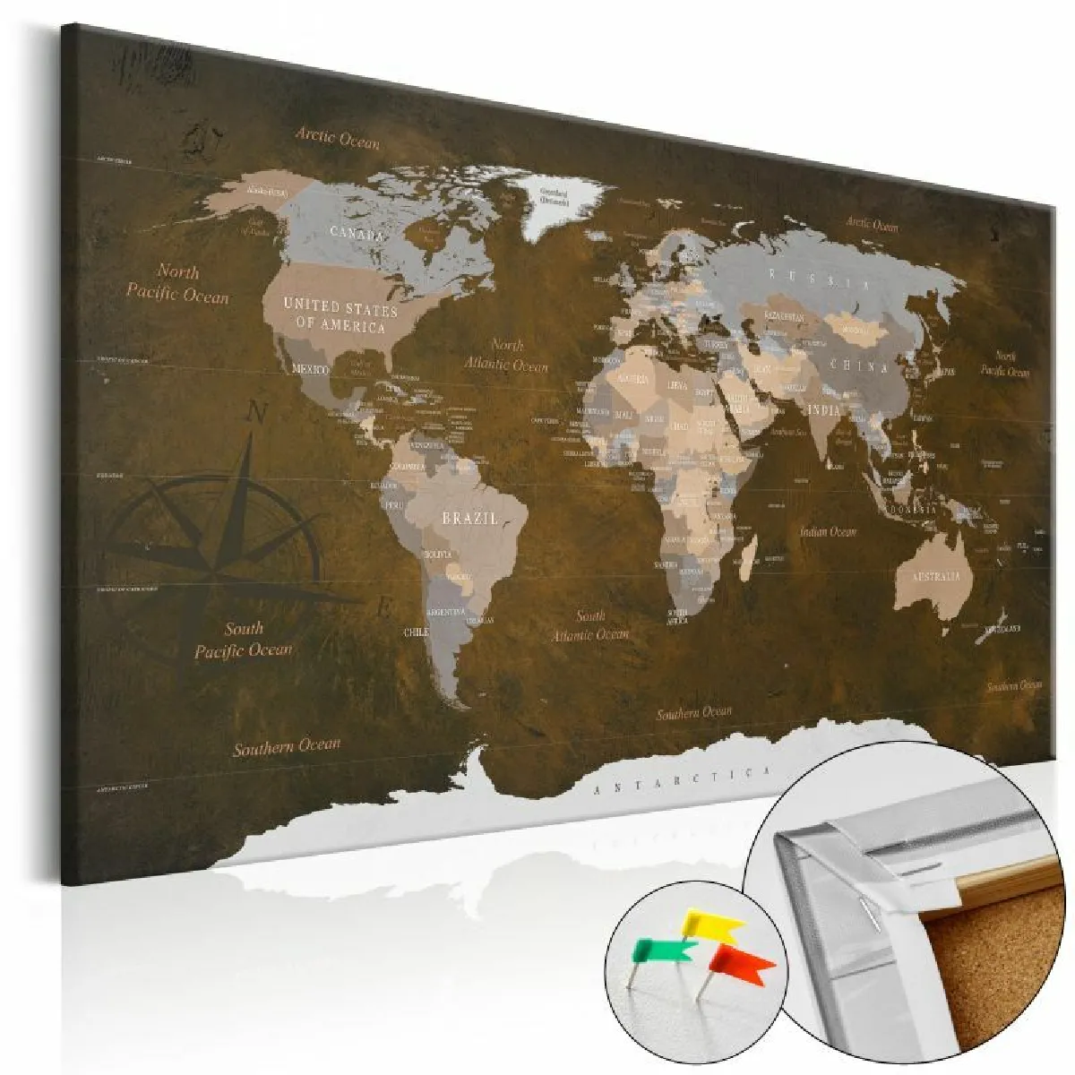 Paris Prix Carte du Monde: Cinnamon - 80x120