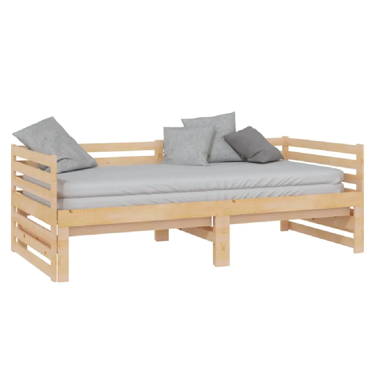 vidaXL Lit coulissant 90x200 cm - Bois de pin massif