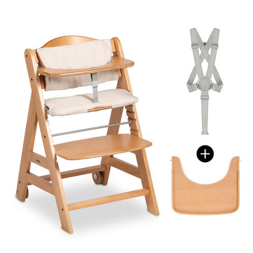 Chaise haute Beta+ avec accessoires - Bois - HAUCK