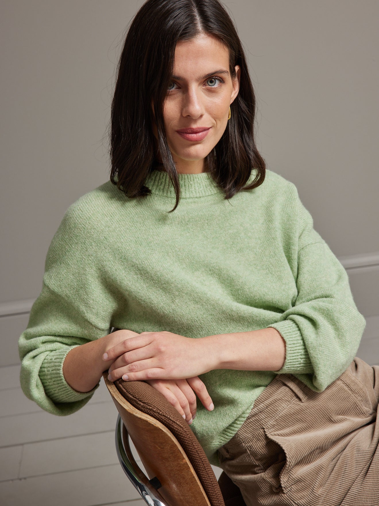 Pull boxy laine mérinos femme