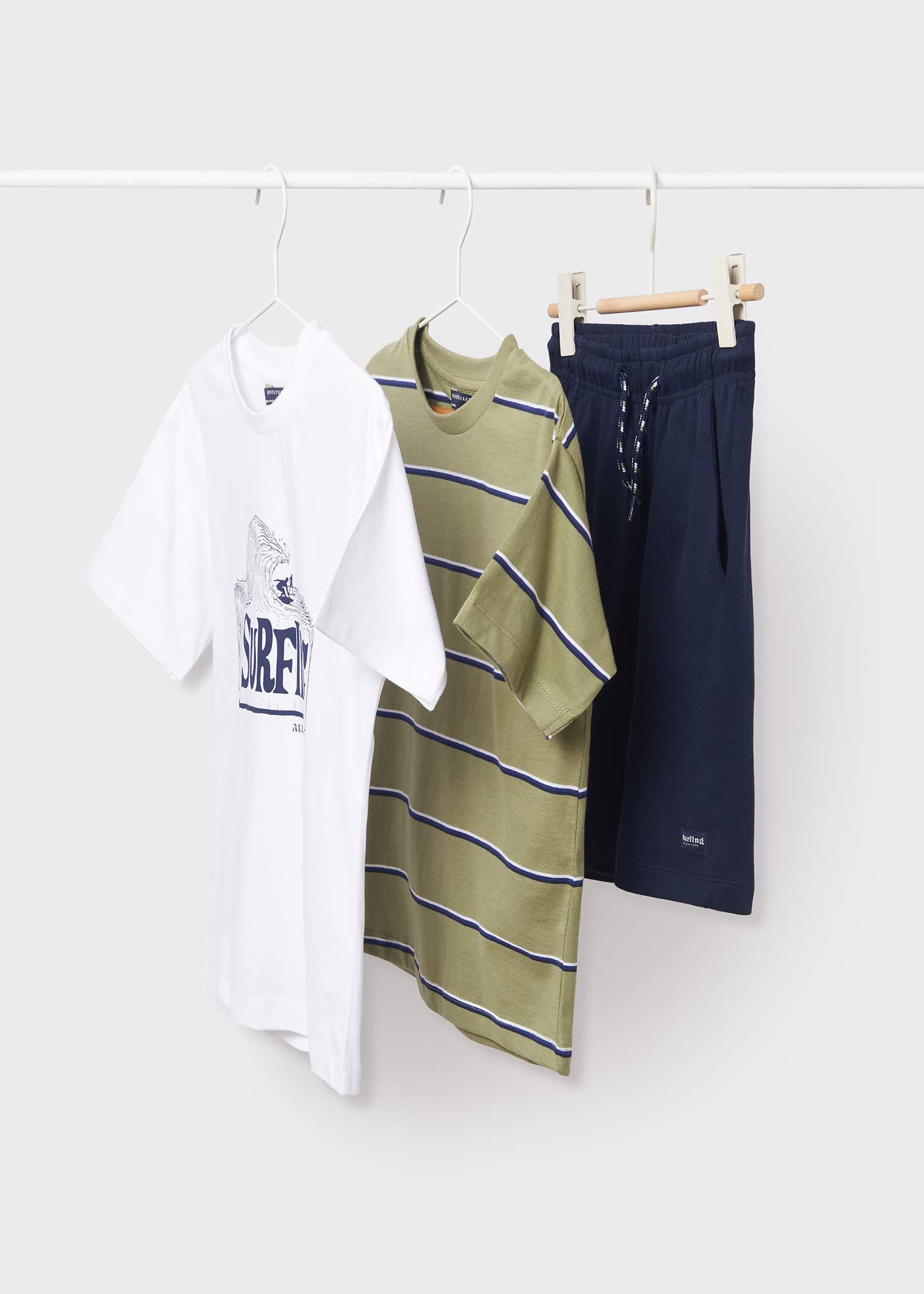 Conjunto de 3 peças em algodão sustentável para meninos