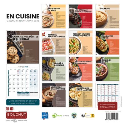 Calendrier illustré BOUCHUT 30 x 30 cm CUISINE 70 %