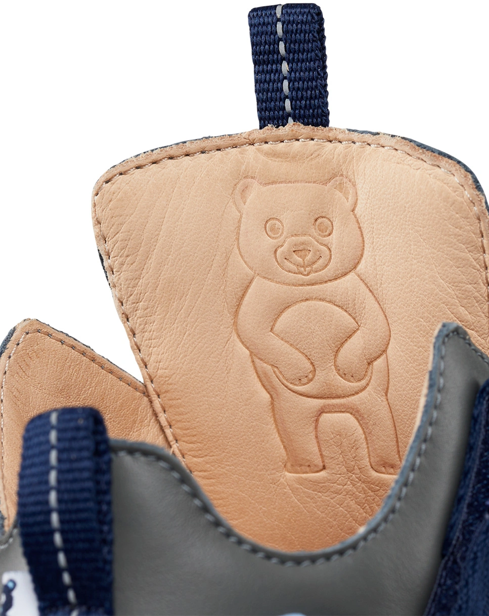 Leder-Sneaker BUDDY BEAR in blau
