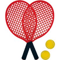 Set de beach tennis, noir/rouge