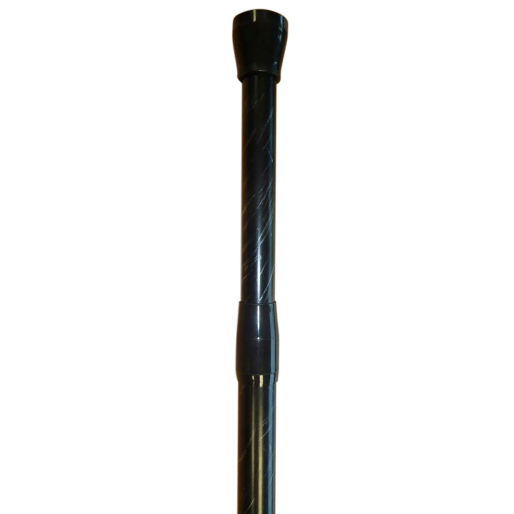 Tringle extensible entre-murs en alu, acier et plastique noire et argentée 110-200cm