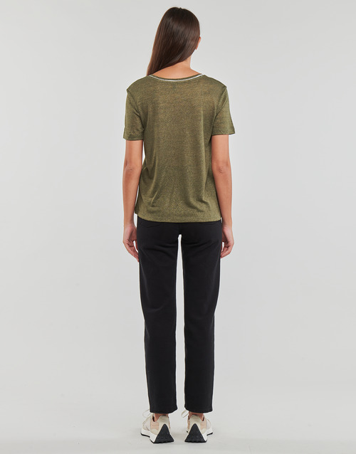 Only - ONLDORIT S/S V-NECK SHINE TOP JRS - Kaki