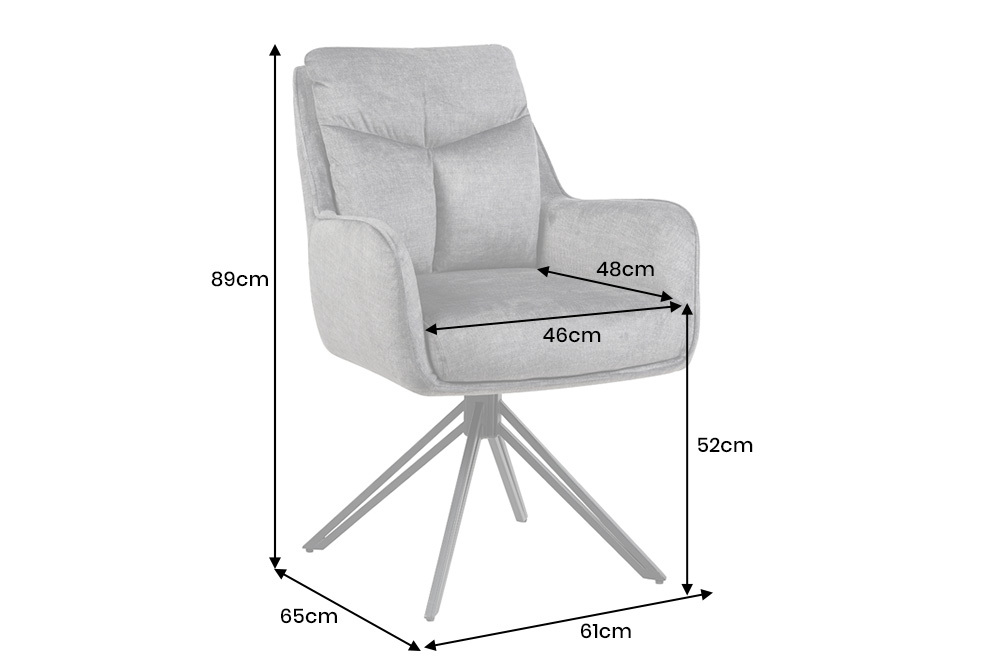 Drehbarer Stuhl PROMETHEUS graphit grau Vogue Velours Samt Taschenfederkern Metall