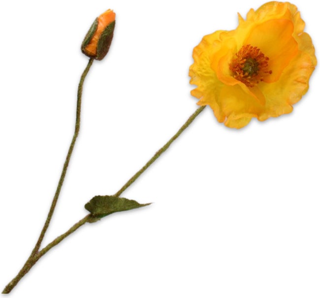 Silk-Ka kunstbloem Klaproos geel 67 cm
