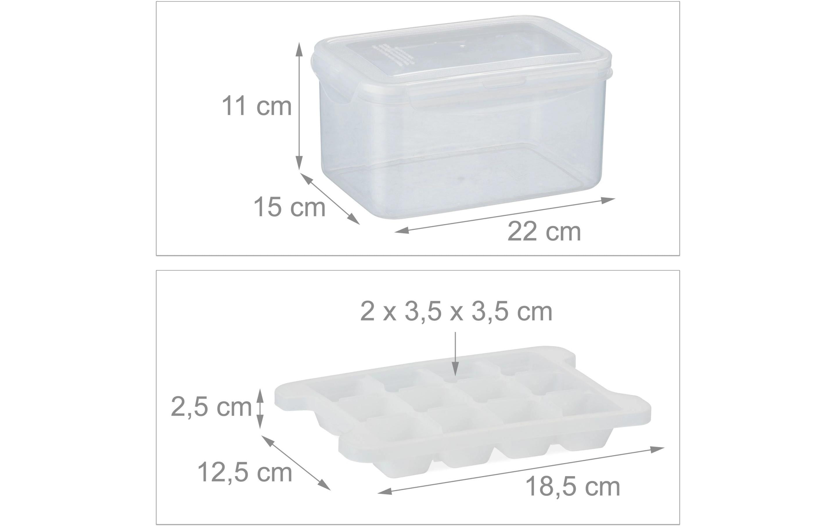 Eiswürfelform Transparent/WeissEiswürfelform Box mit 4 Formen