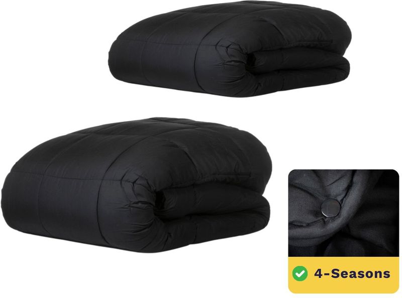 Zelesta - Wonderbed 4 Seizoenen - Dekbed - Black - Wasbaar - Tweedelig