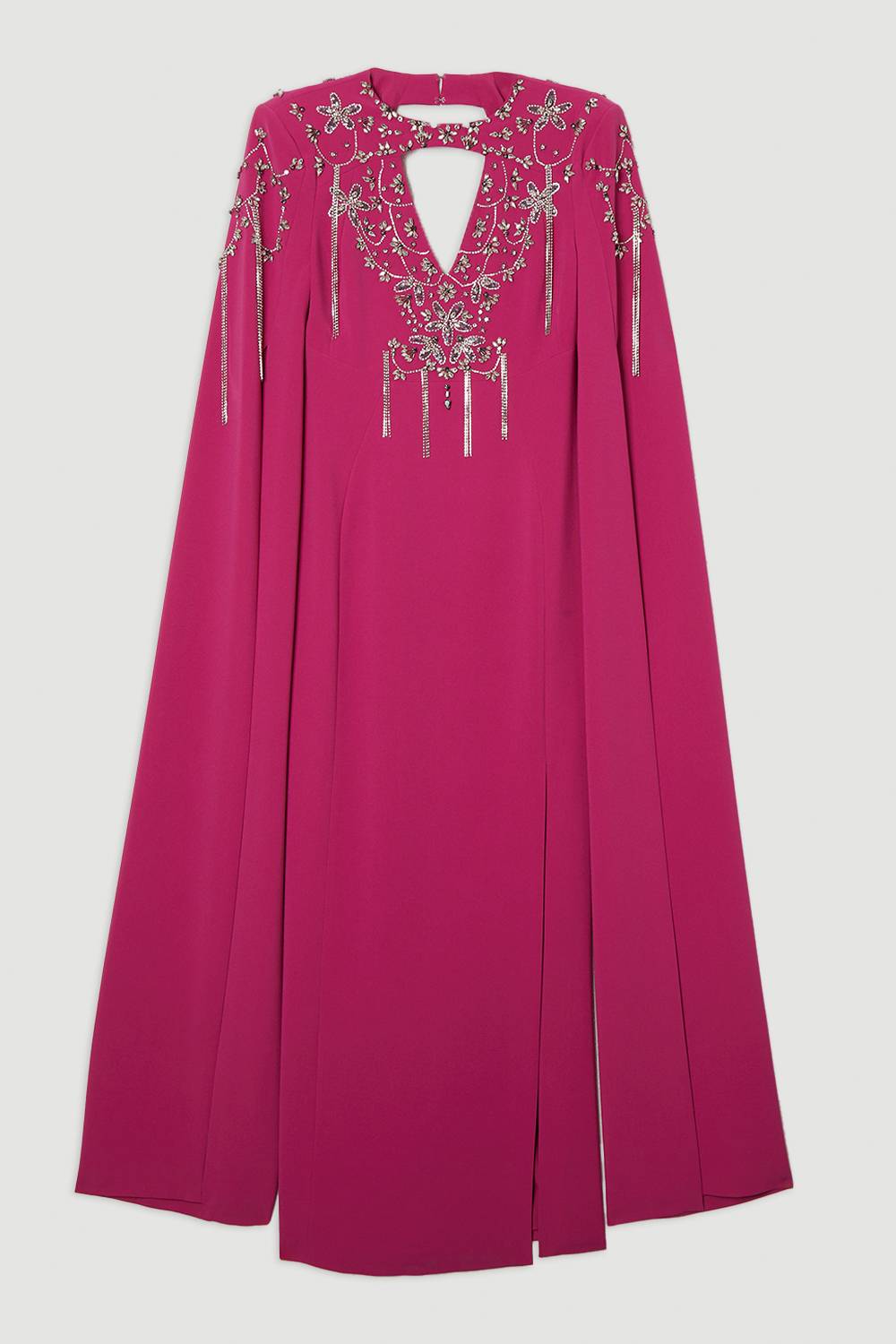 KarenMillen Robe Maxi en Cape Tissée Cady Ornée de Cristaux
