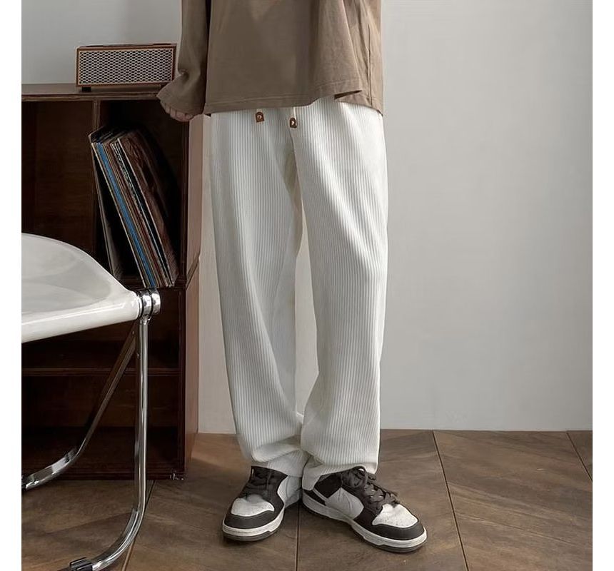 DuckleBeam - Effen broek met trekkoord in de taille en rechte pijpen