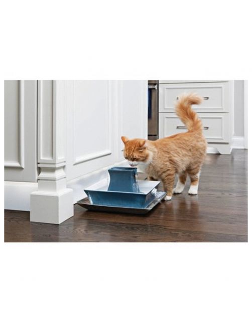 Petsafe Drinkwell Pagoda Keramische Drinkfontein - Kattendrinkbak - 21x27 cm Blauw