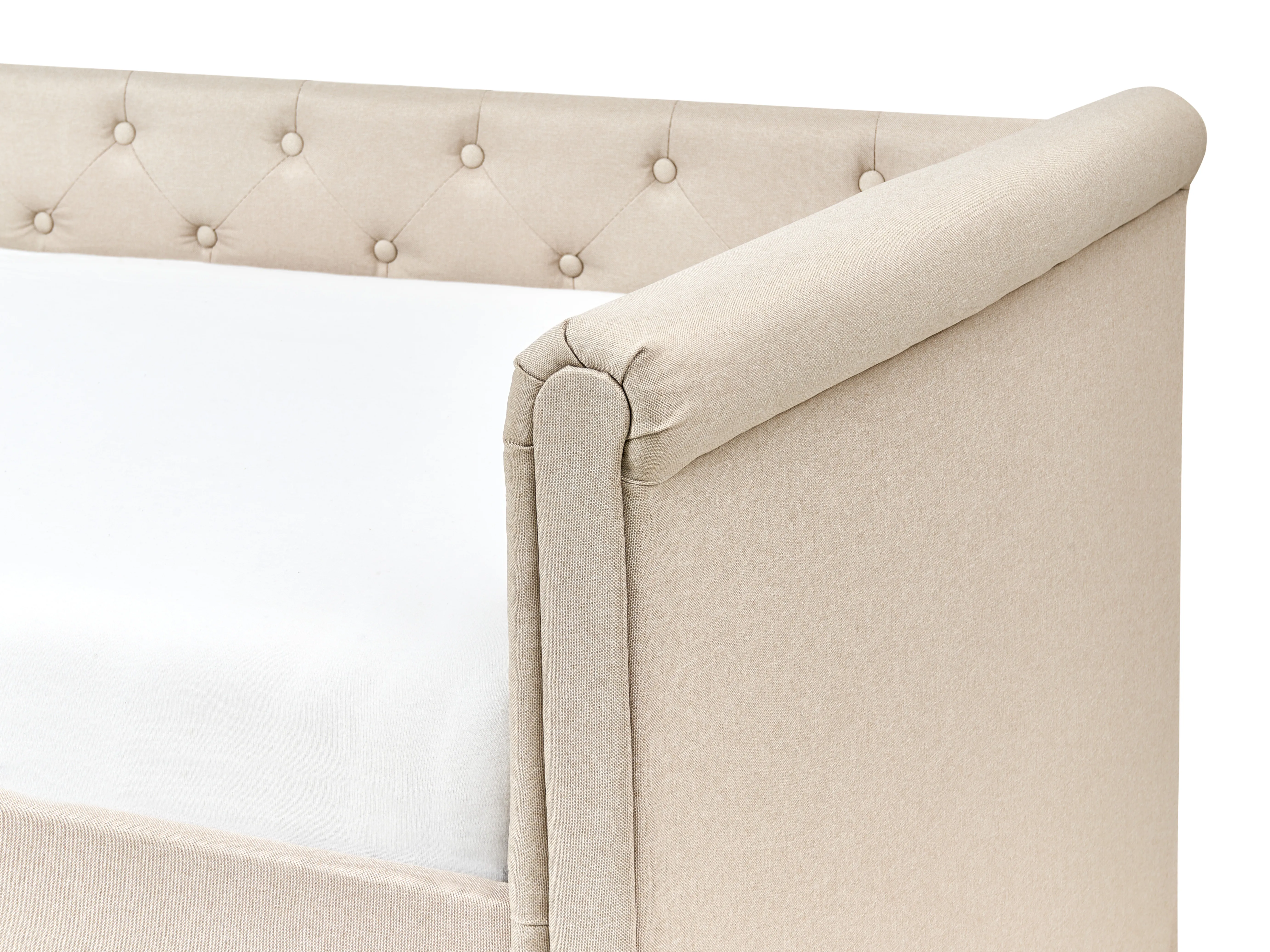 Onderschuifbed Stof LIBOURNE 90 x 200 cm Beige