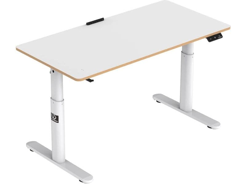 Ultradesk Gaming Tisch Pulsar Weiss Höhenverstellbarer Gaming-Tisch für bis zu zwei Monitore
