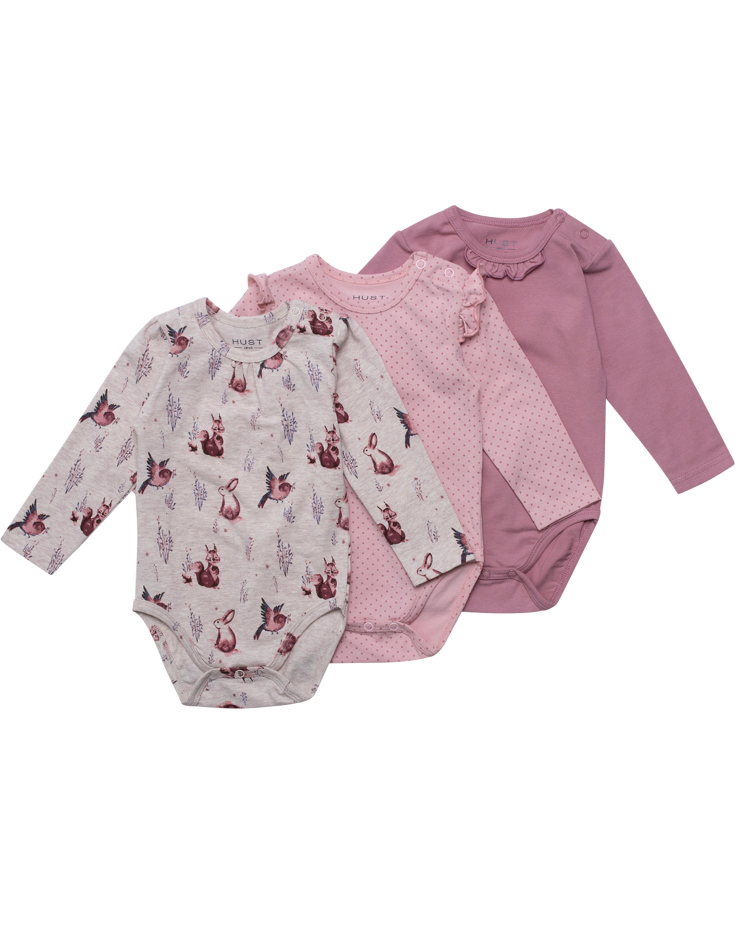 Langarmbody BLUE 3er Pack in dusty rose