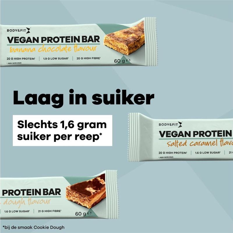 Body & Fit - Vegan Protein Bar - Cookie Dough - 12 Eiwitrepen - 720 gram