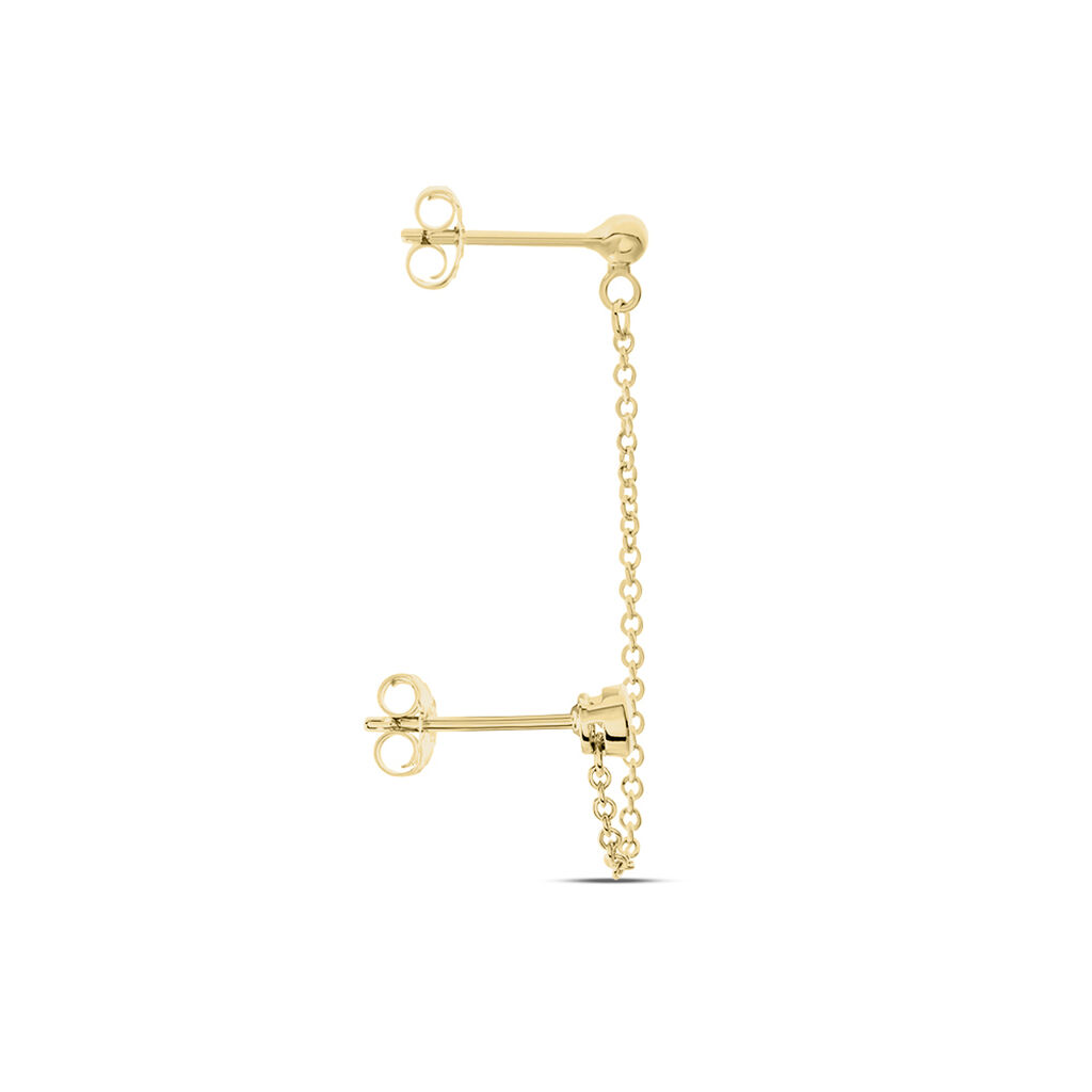 Bijoux D'oreille Unitaire Pendante Plaqué Or Jaune Dofi Oxyde