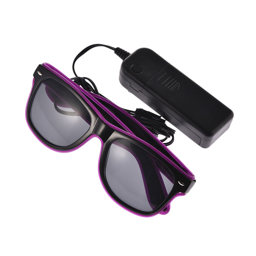 LED Party Brille Festival Leuchtbrille Verkleidungs Accessoire - Lila